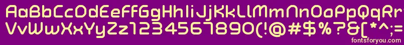 TypoAngularRoundedBoldDemo Font – Yellow Fonts on Purple Background