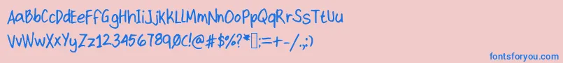 Kittype Font – Blue Fonts on Pink Background
