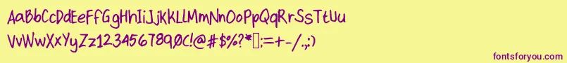 Czcionka Kittype – fioletowe czcionki na żółtym tle