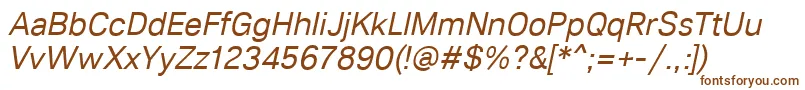 Шрифт Lunchtype21RegularItalic – коричневые шрифты на белом фоне