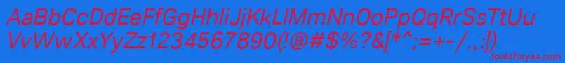 fuente Lunchtype21RegularItalic – Fuentes Rojas Sobre Fondo Azul