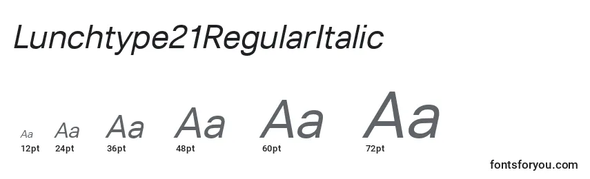 Размеры шрифта Lunchtype21RegularItalic