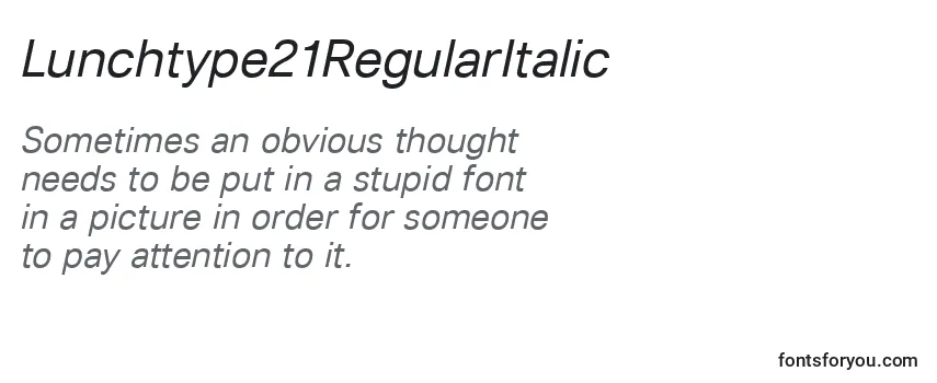 Шрифт Lunchtype21RegularItalic