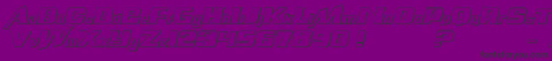 Czcionka AirMillhouseOutline – czarne czcionki na fioletowym tle