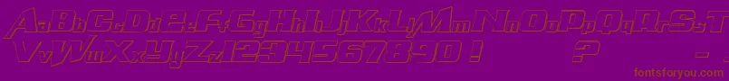 フォントAirMillhouseOutline – 紫色の背景に茶色のフォント