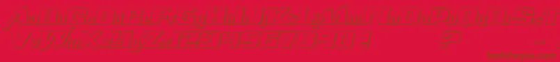 AirMillhouseOutline-fontti – ruskeat fontit punaisella taustalla
