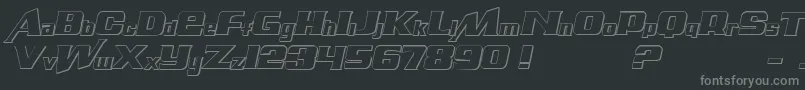 フォントAirMillhouseOutline – 黒い背景に灰色の文字