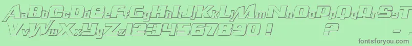 AirMillhouseOutline-fontti – harmaat kirjasimet vihreällä taustalla