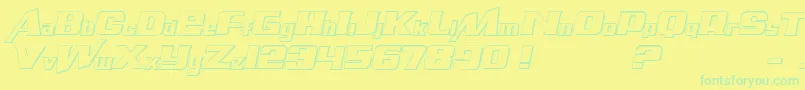 AirMillhouseOutline-fontti – vihreät fontit keltaisella taustalla