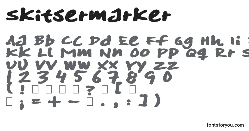Czcionka Skitsermarker – alfabet, cyfry, specjalne znaki