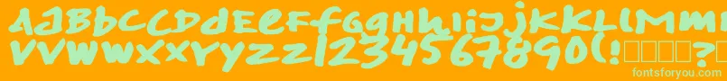 Skitsermarker Font – Green Fonts on Orange Background