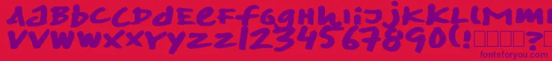 Skitsermarker Font – Purple Fonts on Red Background