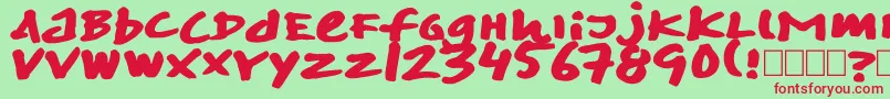 Skitsermarker Font – Red Fonts on Green Background