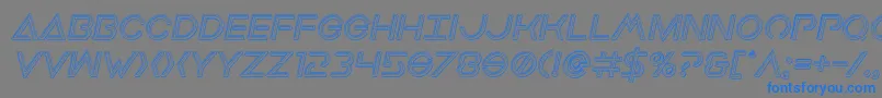 Earthorbiterengravedital Font – Blue Fonts on Gray Background