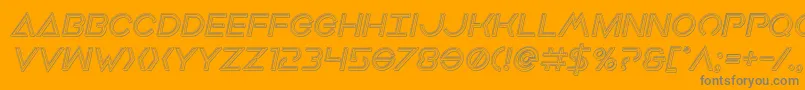 Earthorbiterengravedital Font – Gray Fonts on Orange Background
