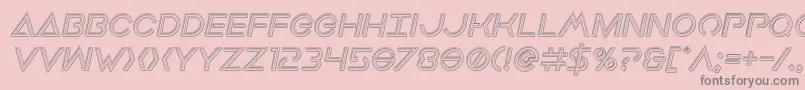 Earthorbiterengravedital Font – Gray Fonts on Pink Background