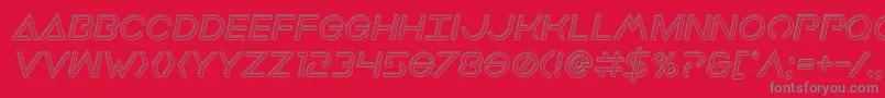 Earthorbiterengravedital-Schriftart – Graue Schriften auf rotem Hintergrund