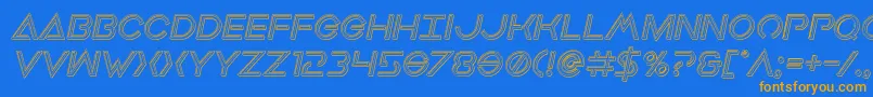 Earthorbiterengravedital Font – Orange Fonts on Blue Background