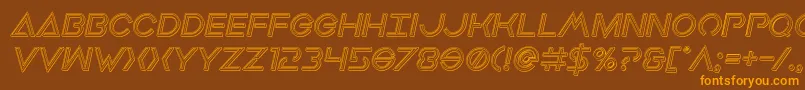 Earthorbiterengravedital Font – Orange Fonts on Brown Background
