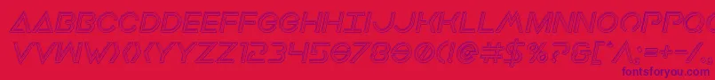 Earthorbiterengravedital Font – Purple Fonts on Red Background