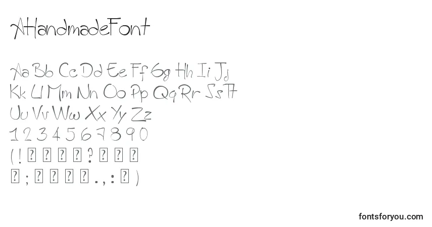 Schriftart AHandmadeFont – Alphabet, Zahlen, spezielle Symbole