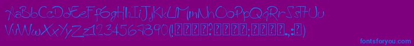AHandmadeFont-Schriftart – Blaue Schriften auf violettem Hintergrund