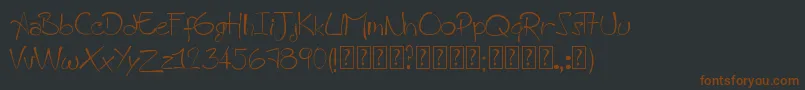 Шрифт AHandmadeFont – коричневые шрифты на чёрном фоне