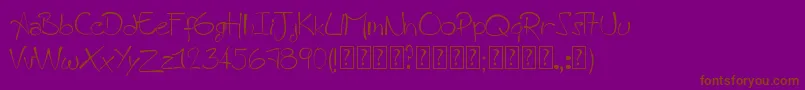 AHandmadeFont-fontti – ruskeat fontit violetilla taustalla