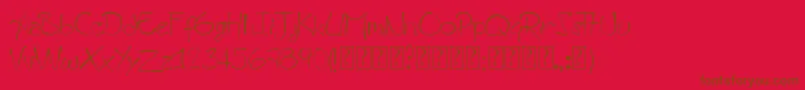 AHandmadeFont-fontti – ruskeat fontit punaisella taustalla