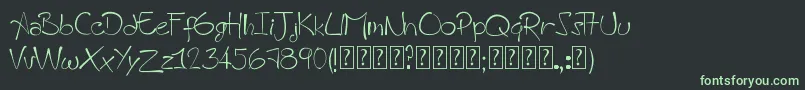 Шрифт AHandmadeFont – зелёные шрифты на чёрном фоне
