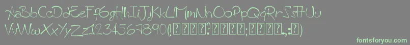 AHandmadeFont Font – Green Fonts on Gray Background