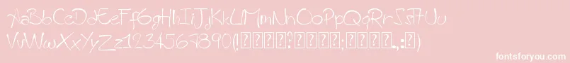 フォントAHandmadeFont – ピンクの背景に白い文字