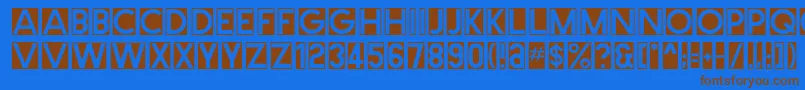 Cutmeout3 Font – Brown Fonts on Blue Background