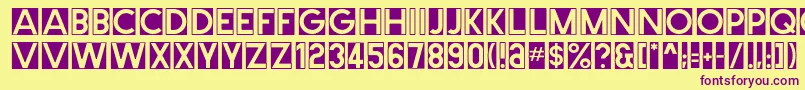 Cutmeout3 Font – Purple Fonts on Yellow Background