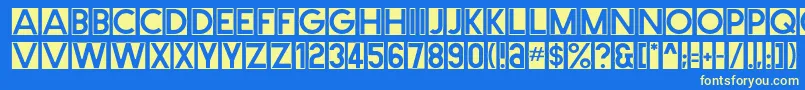 Cutmeout3 Font – Yellow Fonts on Blue Background