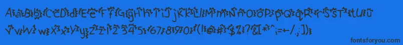 Bettys Font – Black Fonts on Blue Background