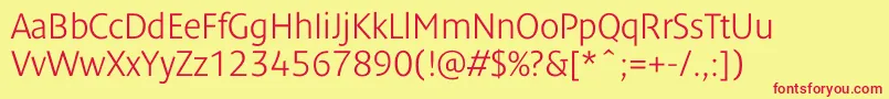 Dendanewlightc Font – Red Fonts on Yellow Background