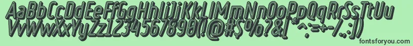 Шрифт RulerVolumeNeon – чёрные шрифты на зелёном фоне
