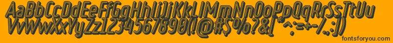 RulerVolumeNeon Font – Black Fonts on Orange Background