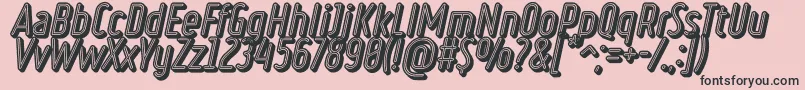 Шрифт RulerVolumeNeon – чёрные шрифты на розовом фоне
