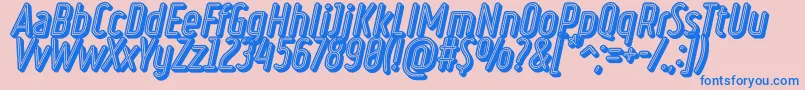 RulerVolumeNeon-Schriftart – Blaue Schriften auf rosa Hintergrund