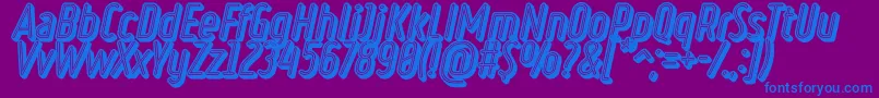 Шрифт RulerVolumeNeon – синие шрифты на фиолетовом фоне