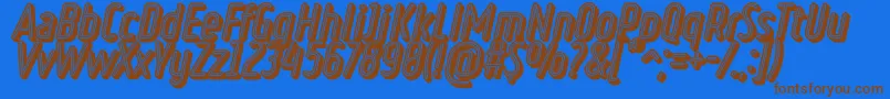 RulerVolumeNeon-fontti – ruskeat fontit sinisellä taustalla