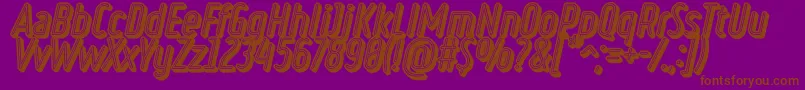 フォントRulerVolumeNeon – 紫色の背景に茶色のフォント