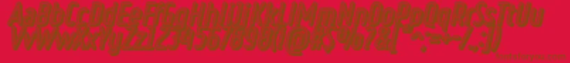 RulerVolumeNeon-Schriftart – Braune Schriften auf rotem Hintergrund