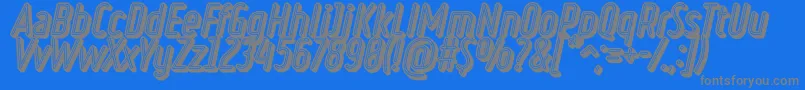 Czcionka RulerVolumeNeon – szare czcionki na niebieskim tle