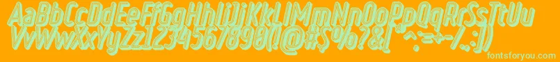 RulerVolumeNeon Font – Green Fonts on Orange Background
