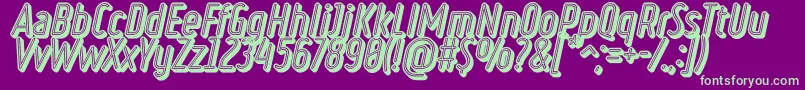 RulerVolumeNeon Font – Green Fonts on Purple Background