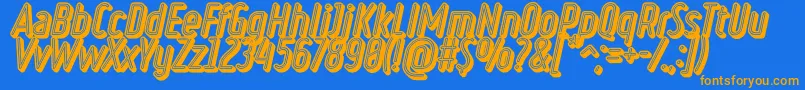 RulerVolumeNeon-fontti – oranssit fontit sinisellä taustalla