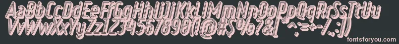 フォントRulerVolumeNeon – 黒い背景にピンクのフォント